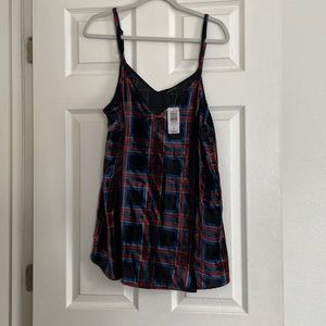 TORRID SOPHIE CAMI - VELVET BLACK & RED
